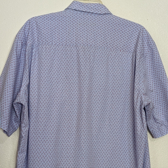 ALAN FLUSSER XL Nautical Button Up Shirt Short Sleeve Anchor Beach 100% Cotton - Picture 7 of 10